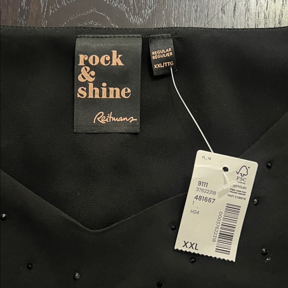 NWT Reitmans Rock & Shine Black Women's Top XXL - Picture 3 of 8